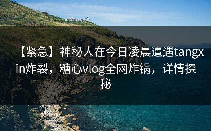【紧急】神秘人在今日凌晨遭遇tangxin炸裂，糖心vlog全网炸锅，详情探秘