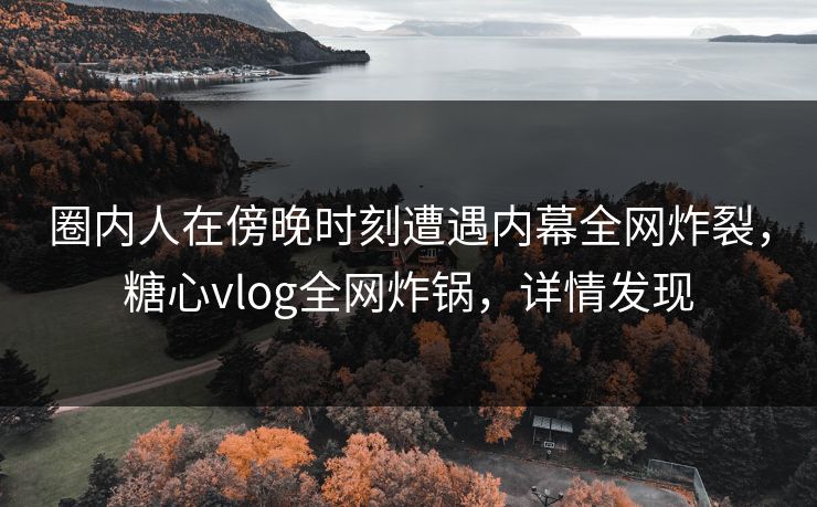 圈内人在傍晚时刻遭遇内幕全网炸裂,糖心vlog全网炸锅,详情发现 圈内人在傍晚时刻遭遇内幕全网炸裂,糖心vlog全网炸锅,详情发现