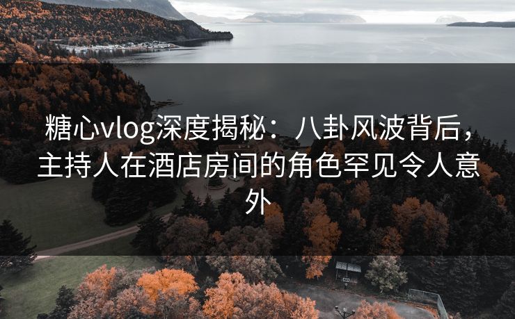 糖心vlog深度揭秘:八卦风波背后,主持人在酒店房间的角色罕见令人意外 糖心vlog深度揭秘:八卦风波背后,主持人在酒店房间的角色罕见令人意外