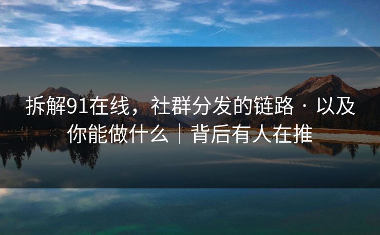 拆解91在线，社群分发的链路 · 以及你能做什么｜背后有人在推